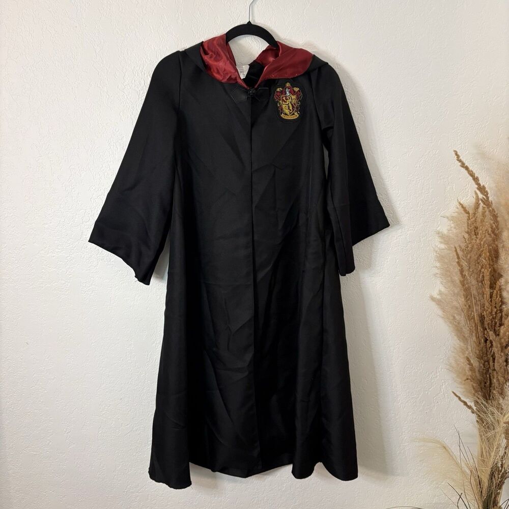 Harry Potter Youth L Black Robe Cloak Costume Unisex Cosplay, Griffindor 10/12